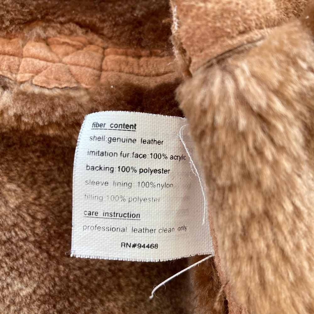 ESPRIT- Shearling vintage Suede jacket - Picture 6 of 6